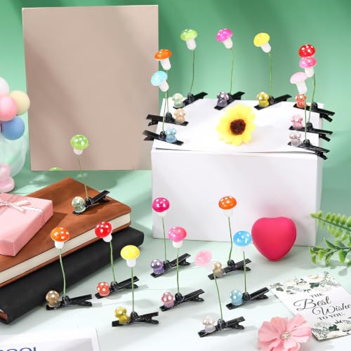 Glow Rave Mushroom Hair Clips Set - 100 Colorful Festival Hairpins with Variation 100 / Mushroom