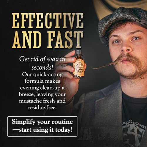 THE VINTAGE GROOMING CO. Mustache Wax Remover Night Fury Oil by Death Grip - Get Wax Out Of Your Handlebar Moustache Or Beard | Mustache Cleaner Kit