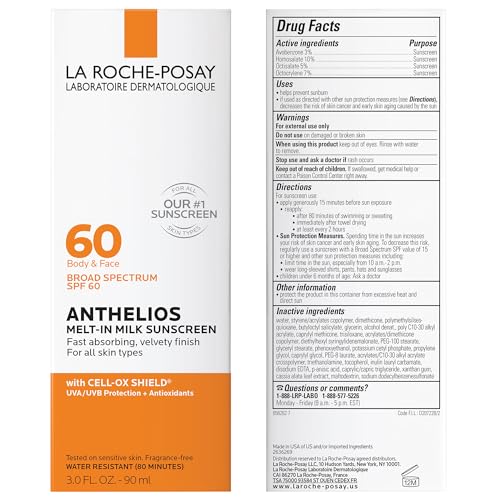La Roche-Posay Anthelios SPF 60 Sunscreen Melt-In Milk 3 Fl Oz - Face & Body