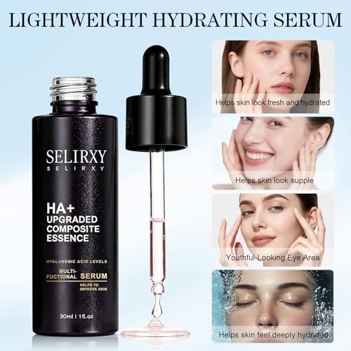 Hydrating Face Serum with Hyaluronic Acid, Peptides & Black Rice Extract