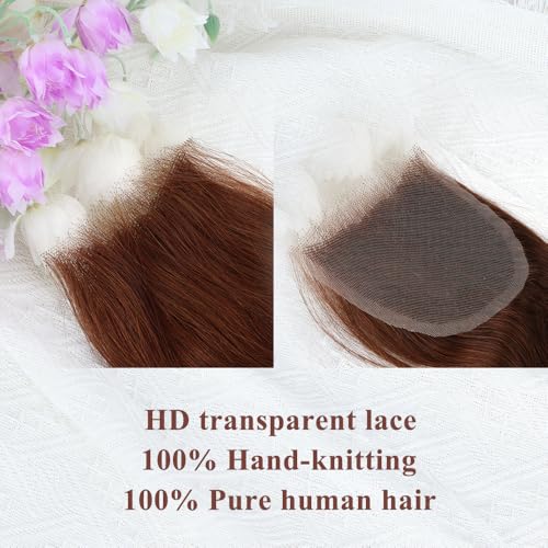 Brown Body Wave Closure 4x4 HD Lace Virgin Human Hair - 12 Inch - Allrun