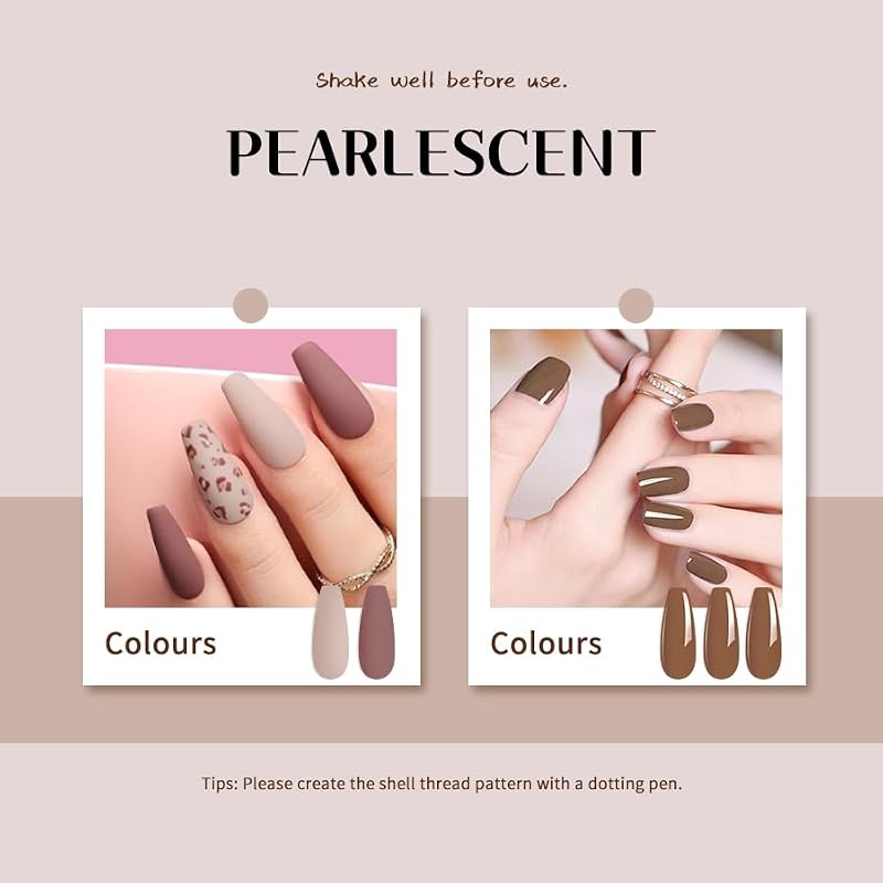 Gel Nail Polish Set 15ml Brown Earth Red Pink 9pcs UV Soak Off Manicure Kit - Variation 145C