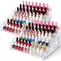 2 Pcs 7 Layers Nail Polish Organizer, Clear Plastic Sunglass Organizer Display Rack Large Essential Oil Storage Holder for Cosmetic, Eyeglasses, Perfume, Jewelry, Lipstick