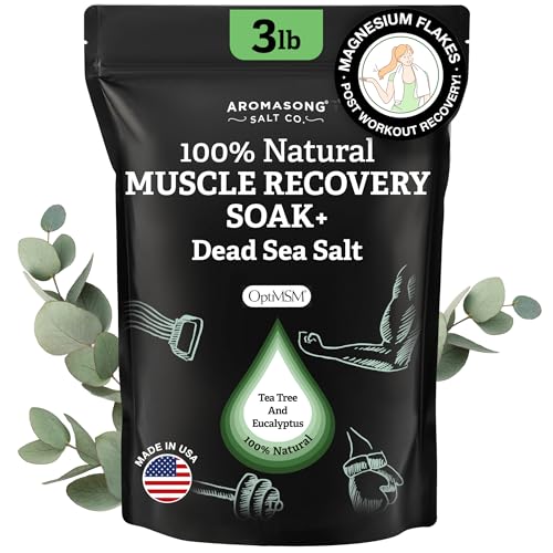 Aromasong Muscle Recovery Bath Salt 48 oz Eucalyptus & Tea Tree - Dead Sea & MSM Soak