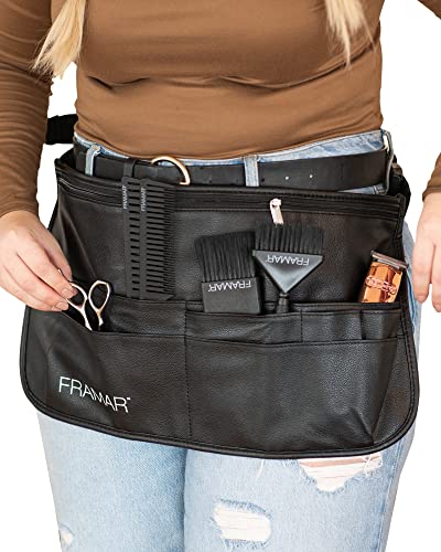 Black FRAMAR Salon Waist Belt with Shears Pouch - Hairdresser Accessories