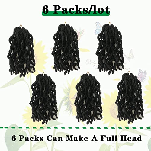 8 Inch Faux Locs Crochet Hair - Soft Locs for Kids & Women, 6 Packs, Variation of 8 Inch (Pack of 6) / 1B Soft Locs