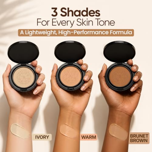 Glow Foundation for Mature Skin Cushion Makeup with Hyaluronic Acid - Warm Shade