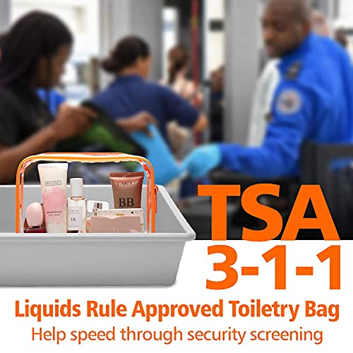 PACKISM Clear Toiletry Bag, 3 Pack TSA Approved Toiletry Bag Quart Size Bag, Carry on Airport Airline Compliant Bag Set