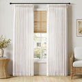 MIULEE Pinch Pleated Linen Curtain 2 Panels 60x90 Natural Semi-Sheer