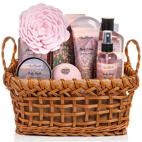 Luxury Spa Gift Basket for Women - Rose & Orchid 13-Piece Set
