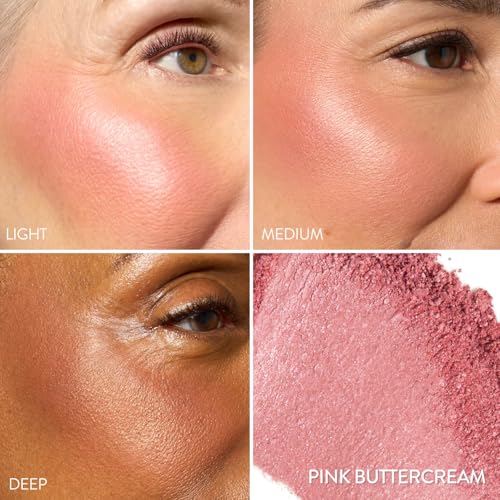 Laura Geller Baked Marbleized Blush & Angled Brush - Natural Glow for Mature Skin