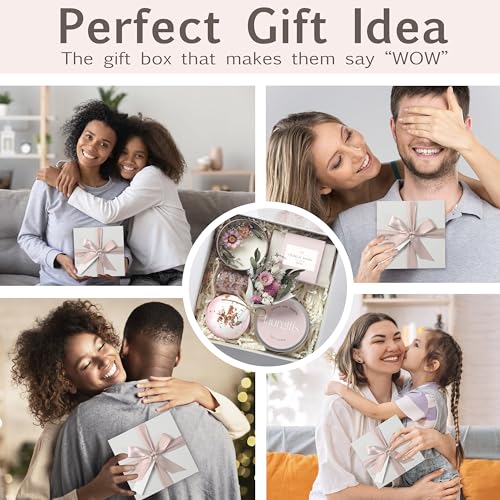 Orchid & Jasmine Spa Gift Basket - Luxury Candle & Bath Set for Women - Self Care Gift for Mom, Wife, Friend