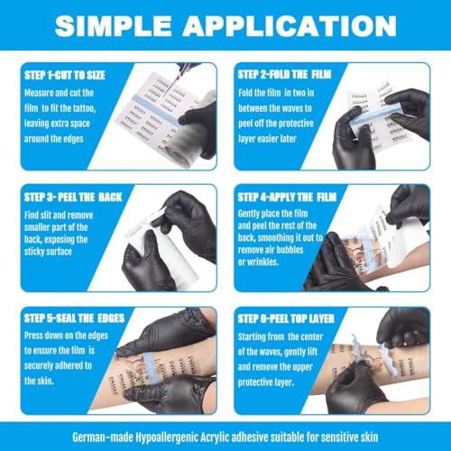 Emalla Waterproof Tattoo Aftercare Bandage Roll 8in x 11yd Flexible Skin Cover