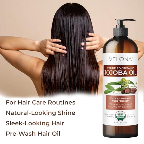 Organic Jojoba Oil - 32 fl oz Cold Pressed with Pump - USDA Certified