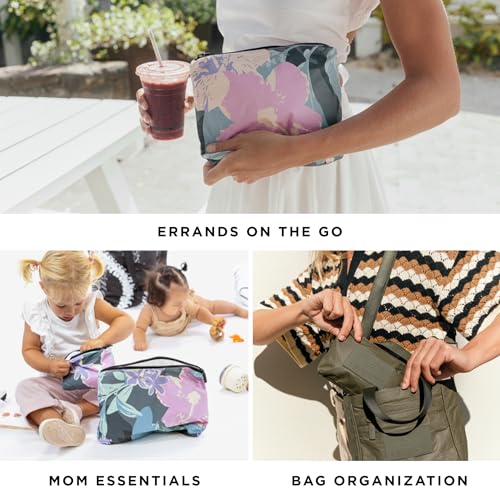 ALOHA Collection Mid Pouch, Lightweight, Packable, & Splash-Proof Pouch for Travel, Makeup, Toiletries, Organization, Gym, Pool & Beach. Easy to Clean Material. (11" x 8.5")
