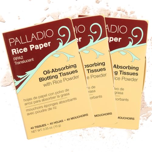 Rice Paper Facial Tissues for Oily Skin 40 Count Pack of 3 - Translucent