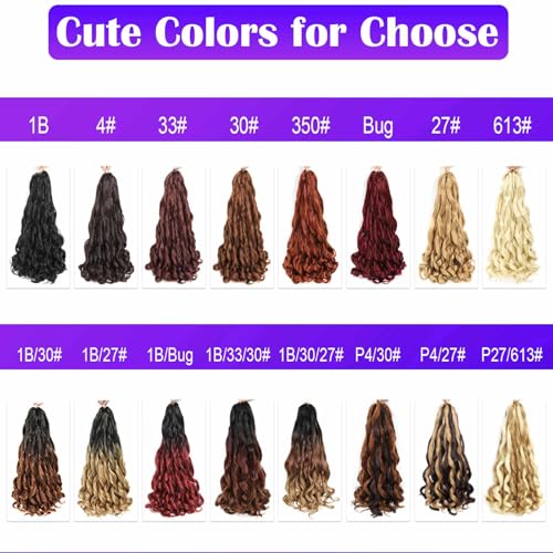 French Curly Braiding Hair Extensions 8 Packs - Blonde 613#, 18 Inch