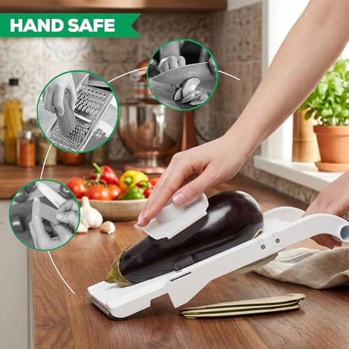 Benriner Jumbo Mandoline Slicer White - Japanese Stainless Steel Blade, 13 x 6.5 Inches
