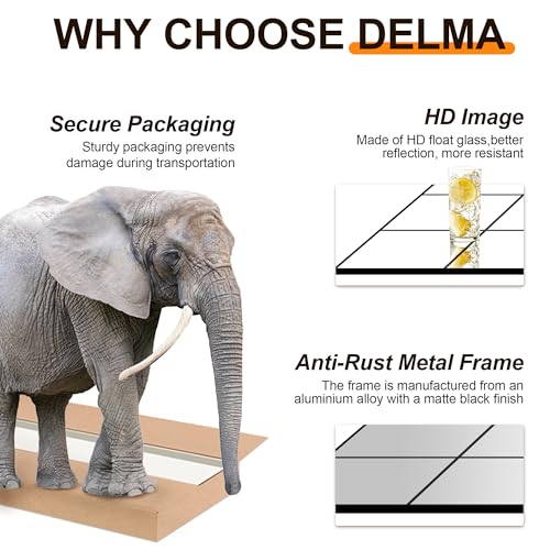 Delma Full Length Window Pane Wall Mirror 28x55 Inch Black - Seamless Grid Design