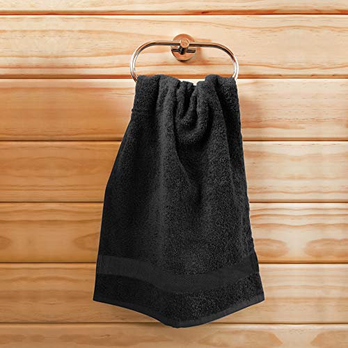 12 Pack Salon Towels - Black 16x27 Inch 100% Cotton Hair & Spa Towels