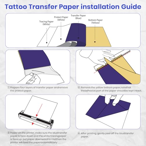 Wireless Tattoo Stencil Printer with Transfer & Thermal Paper, Bluetooth Inkless