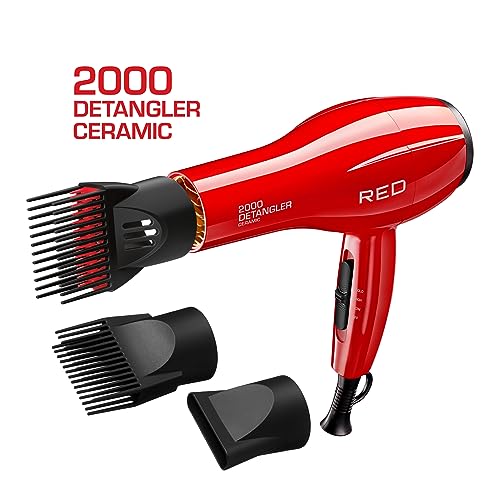 Detangler Hair Dryer with 3 Attachments - Lightweight Ionic Salon Tool