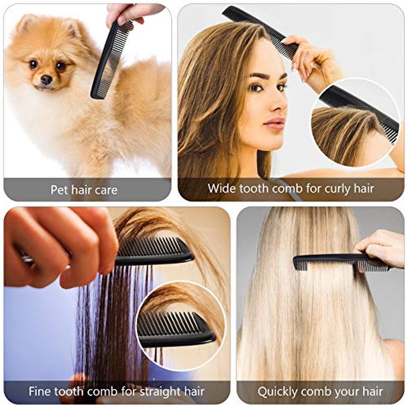 Leinuosen 24 Pieces Hair Combs Set Plastic Hair Comb for Women and Men, Fine Dressing(Black)