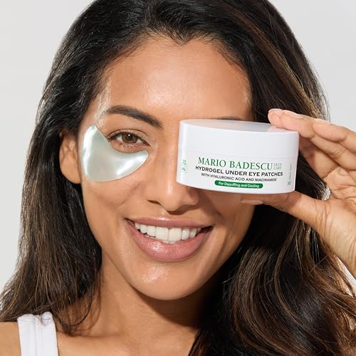 Green Hydrating Under Eye Masks for Dark Circles & Puffiness - 30 Count - Hydrogel Eye Patches