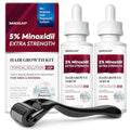 2 Pack Minoxidil Hair Growth Kit for Men and Women - Beard & Scalp Serum with Biotin - 4 Fl Oz