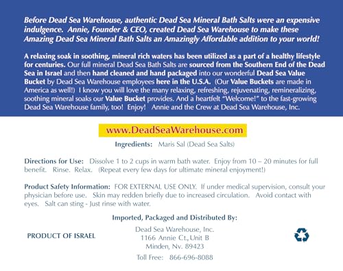 Dead Sea Salts for Soaking - 5lbs Mineral Bath Salt Pack - Muscle Relaxation & Skin Care