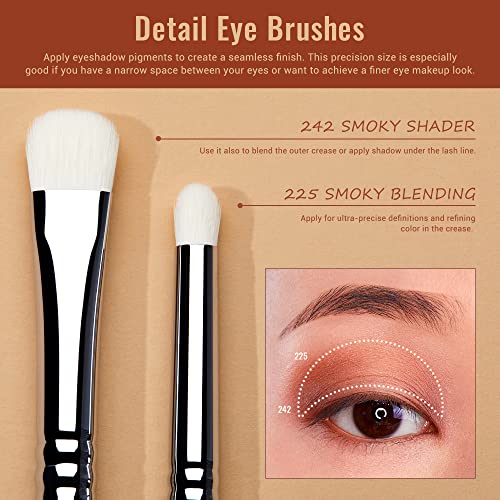 Jessup T334 Eyeshadow Brush Set 7pcs Fluffy Eye Makeup Brushes for Blending