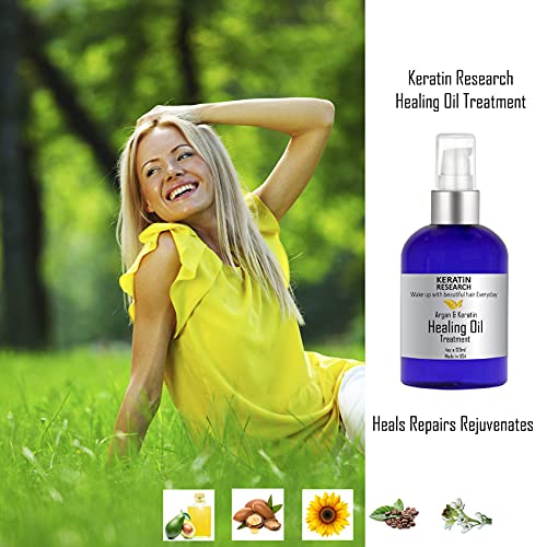 Keratin Research Argan & Keratin Hair Repair Oil Serum 4oz - Nourishing & Shine-Enhancing Treatment