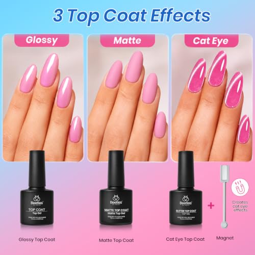 Beetles Gel Nail Polish Kit with UV Light - 32 Color Multicolor Set, 68pcs DIY Manicure