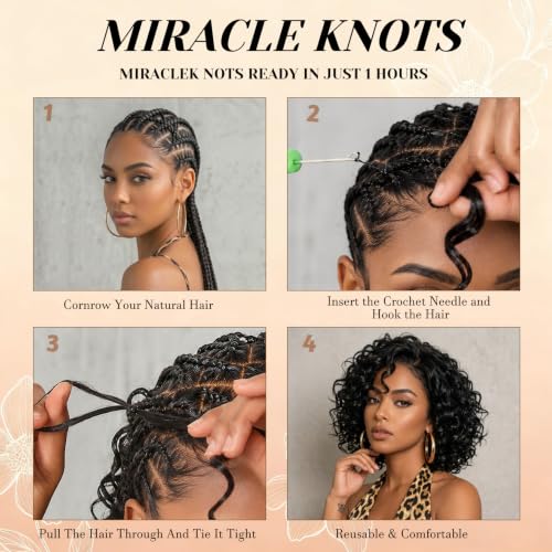 Detean 10 Inch Pre-Separated Knotless Feather Crochet Hair 40 Strands - Black 1B, Lightweight Curly Wave