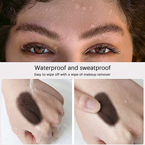 Eyebrow Stencil Kit, One Step Brow Powder Stamp Makeup with 10 Reusable Eyebrow Stencils£¦2 Eyebrow Pen Brushes, Professional Waterproof Brow Powder Stamp (Dark Brown)