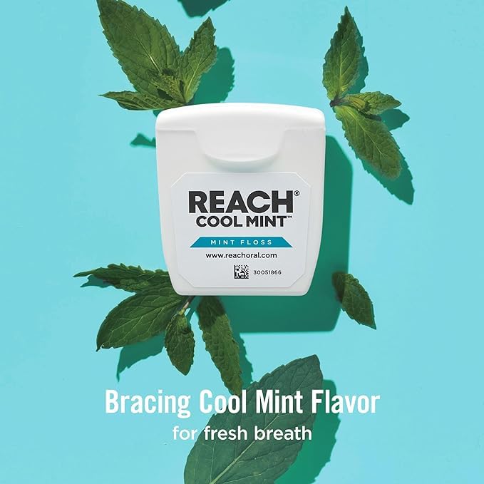 Dental Floss Cool Mint 165 Ft Pack of 6 - Effective Plaque Removal