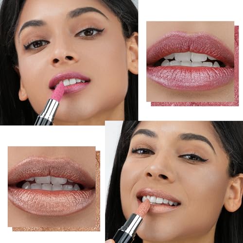 Anglicolor Metallic Lipstick Set - Hydrating Creamy Lip Colors with Shimmer