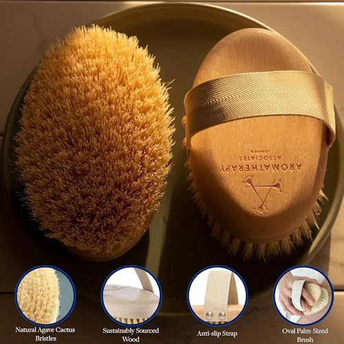 Natural Dry Body Brush for Exfoliation & Circulation - Anti-Cellulite Skin Care Tool