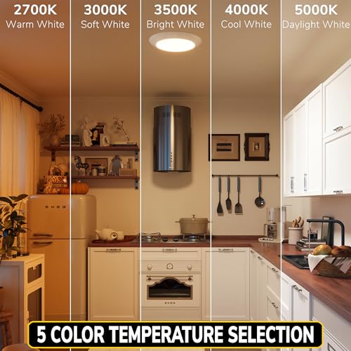 7.5-Inch Dimmable LED Disk Lights 5CCT Surface Mount 4-Pack