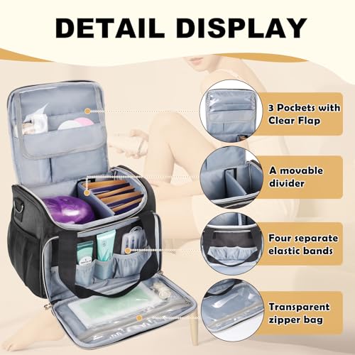 POCDUORG Elegant Grey Universal Waxing Kit Carry Bag for Tress Wellness & More