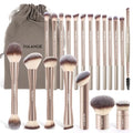 MAANGE 20-Pc Gold Makeup Brush Set – Double-Ended Kabuki & Foundation Tools (Full Set)