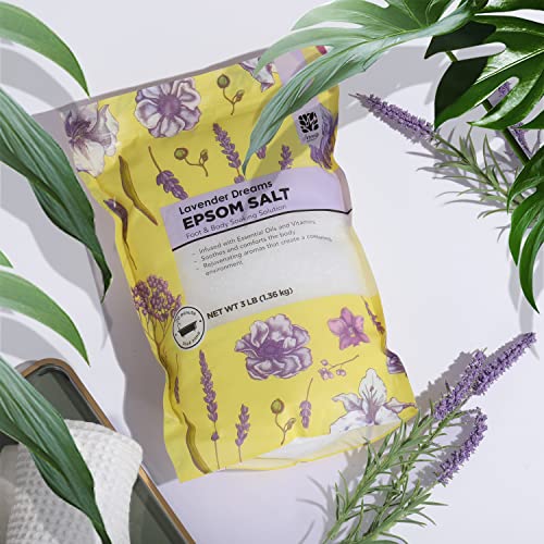 Epsom Salt for Soaking, 9 lb Scented Bath Salts for Women, Lavender & Eucalyptus & Coconut, Epsom Salt Bulk Bath Spa Set Gifts for Women, Mother's Day Gifts, 3lb (Pack of 3)