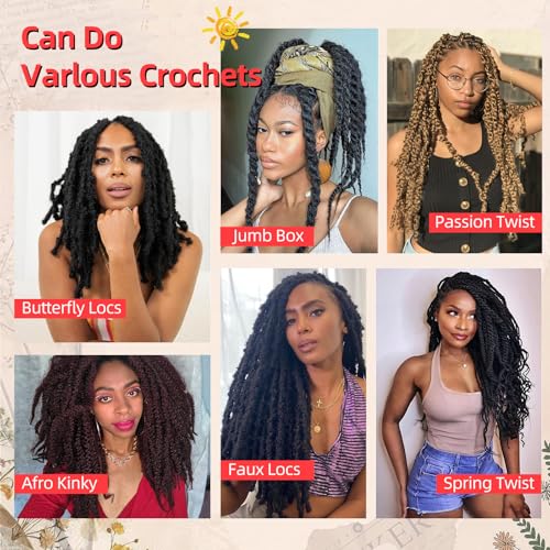 QRHSUKA 18 Inch Ginger Marley Twist Braiding Hair - 8 Packs Afro Kinky Curly Extensions