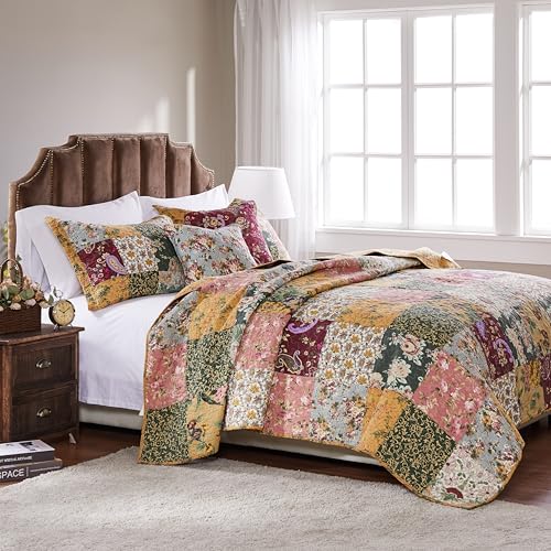 Greenland Home Antique Patchwork Cotton Quilt Set King California King 3-Piece
