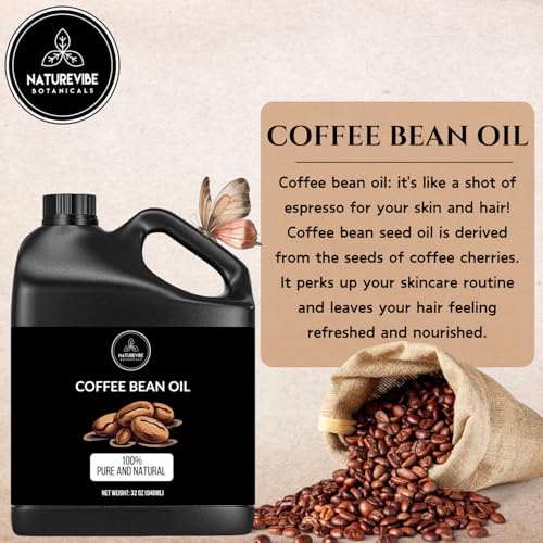 Pure Coffee Bean Oil for Skin & Hair Care - 32oz Natural Moisturizer