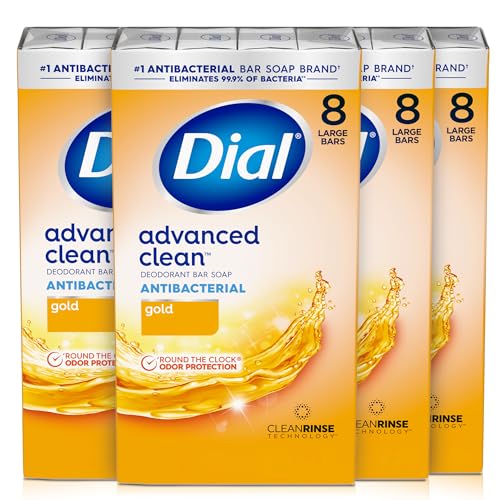 Antibacterial Deodorant Bar Soap - Gold, 4 Oz Pack of 32 - Deep Clean & Gentle