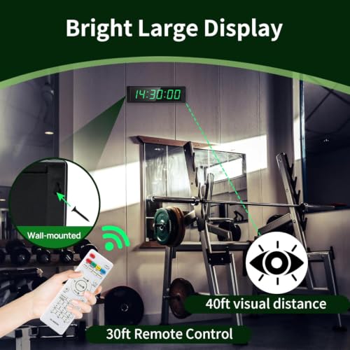 Rechargeable Digital Gym Timer Clock with Stand, Large LED Countdown & Stopwatch