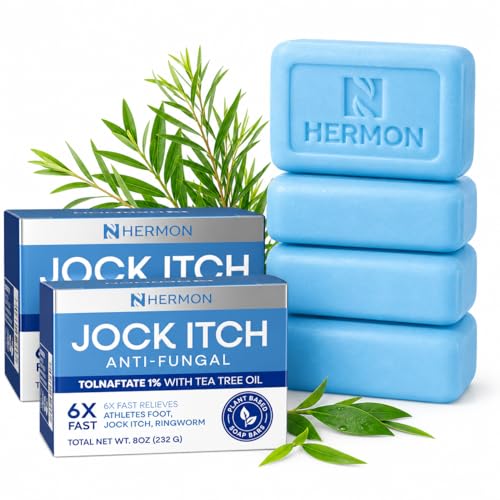 Hermon Jock Itch Treatment Soap - 4 Bars for Fungal Skin Relief