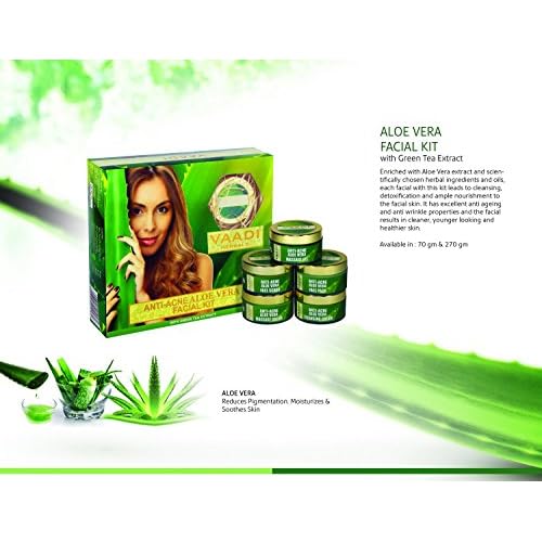 Vaadi Herbals Anti Acne Aloe Vera Facial Kit with Green Tea Extract, 270g