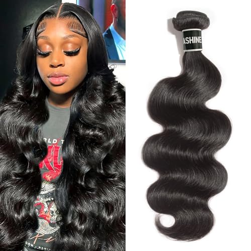 ASHINE 20 Inch Natural Black Body Wave Human Hair Bundles - Unprocessed Cambodian Raw Hair